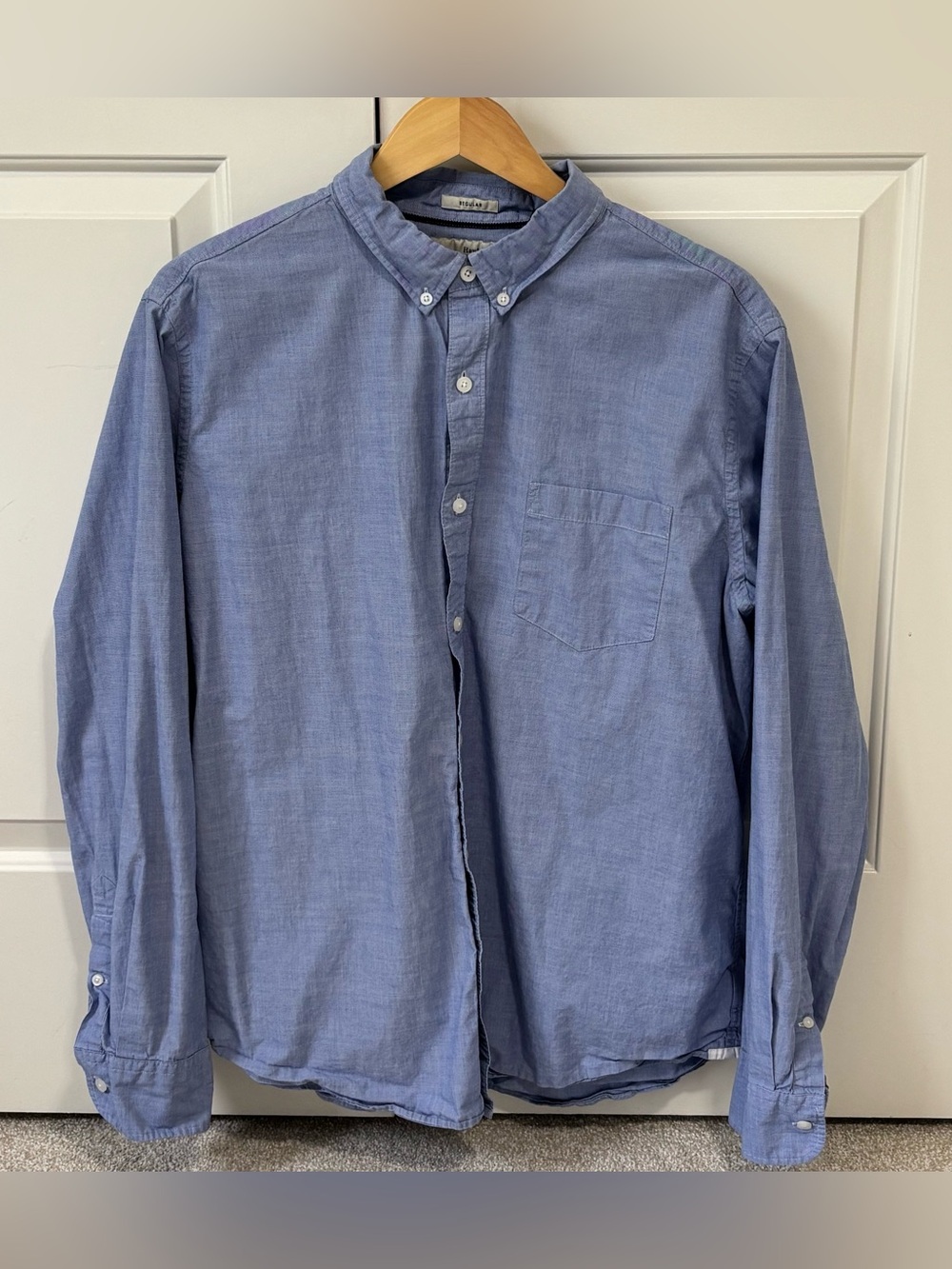 Hawker Rye Blue Chambray Button Down Long Sleeve Shirt